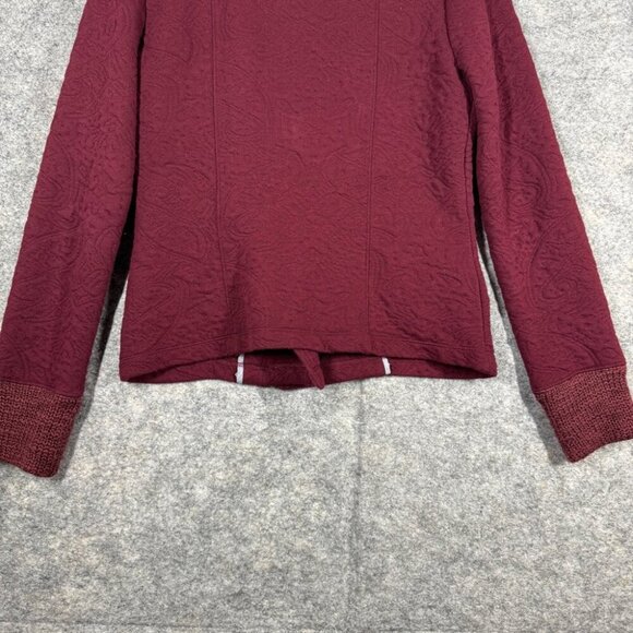 Anthropologie Saturday Sunday Women's Red Burgundy Wool Full Zip Sweater Size S - Picture 14 of 16